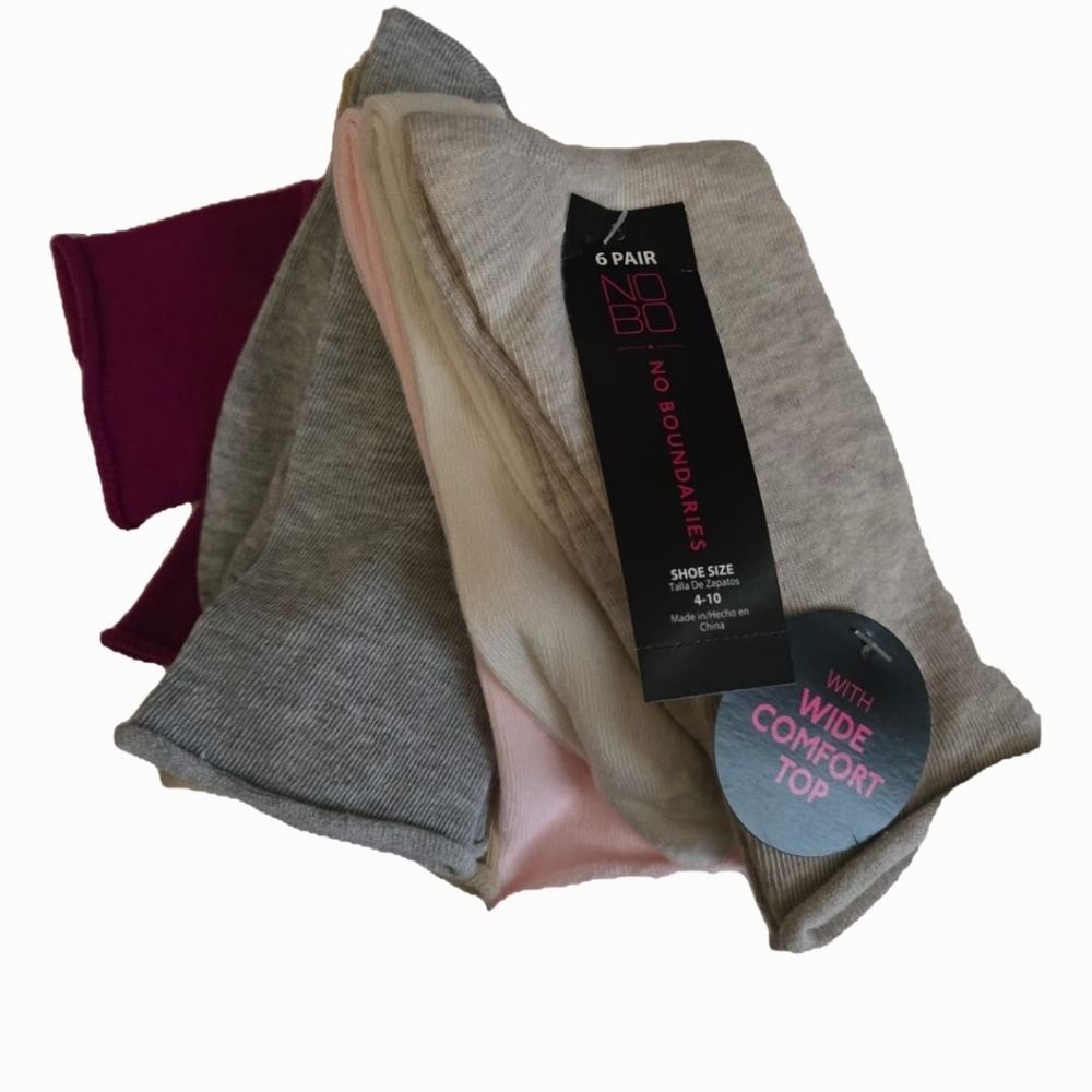 No Boundaries Low-Cut Sock Pack - Gray, Cream, Pink, Burgundy
